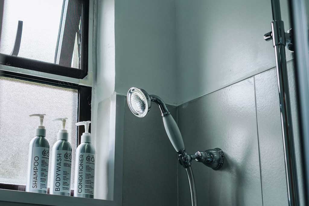 Double Rooms with Rainwater showers with naturally soft water